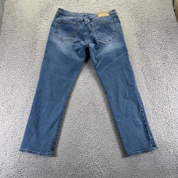 Stitches & Rivets Jeans Mens 34x30 Blue Medium Wash Cotton Stretch Straight Fit - Picture 5 of 10